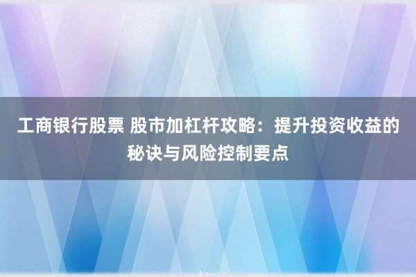 工商银行股票 股市加杠杆攻略：提升投资收益的秘诀与风险控制要点