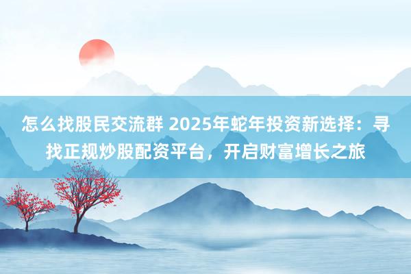 怎么找股民交流群 2025年蛇年投资新选择：寻找正规炒股配资平台，开启财富增长之旅